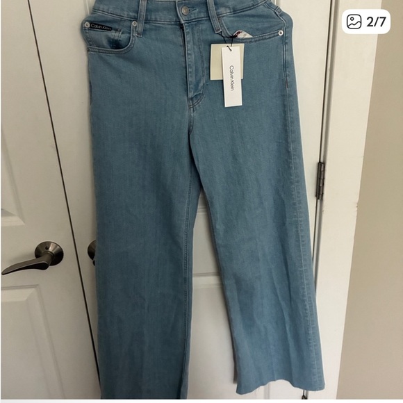 Calvin Klein Light Blue Wide Leg Jeans - Picture 2 of 7